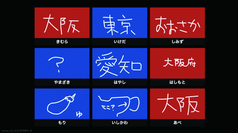 手書きフリップ解答